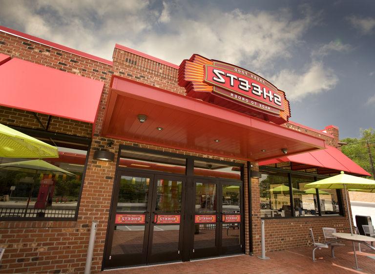 The entrance of a Sheetz convenience store is shown